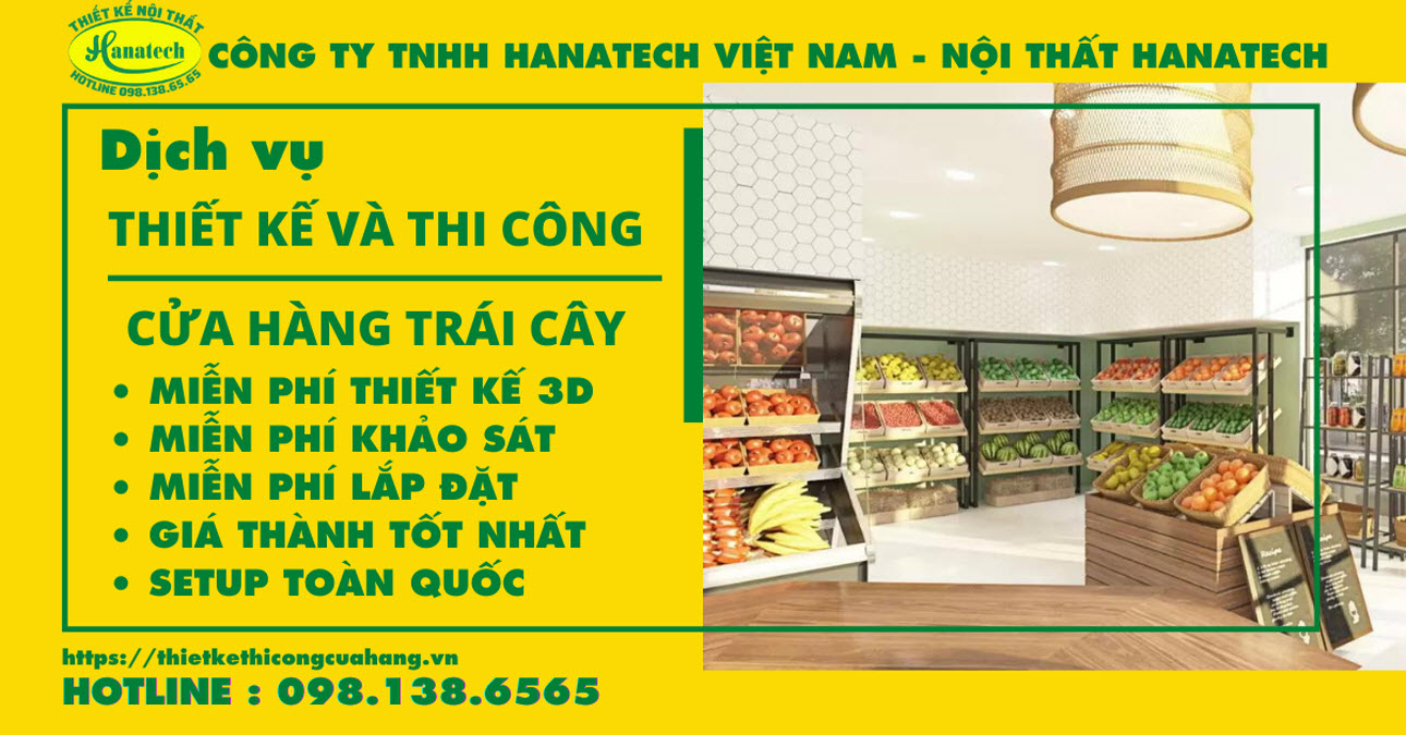 Thiết kế cửa hàng trái cây nhập khẩu