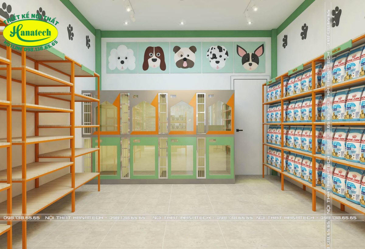 Thiết kế thi công cửa hàng PETSHOP Thú Cưng