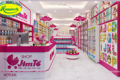Thiết kế thi công nội thất cho cửa hàng sữa bỉm tại Lâm Đồng