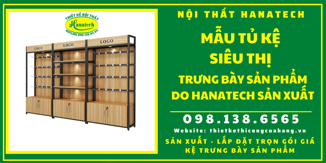 Mẫu giá tủ kệ siêu thị trưng bày sản phẩm