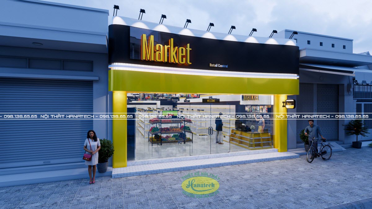 Thiết kế thi công nội thất siêu thị minimart tại Đồng Nai