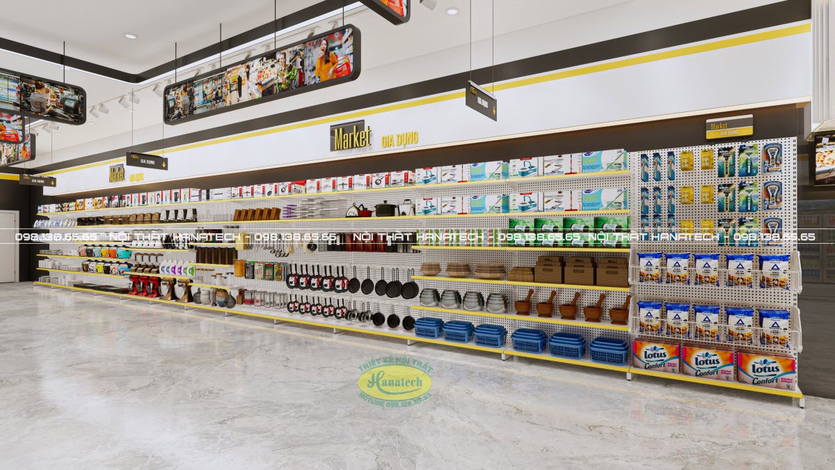 Thiết kế thi công nội thất siêu thị minimart tại Đồng Nai