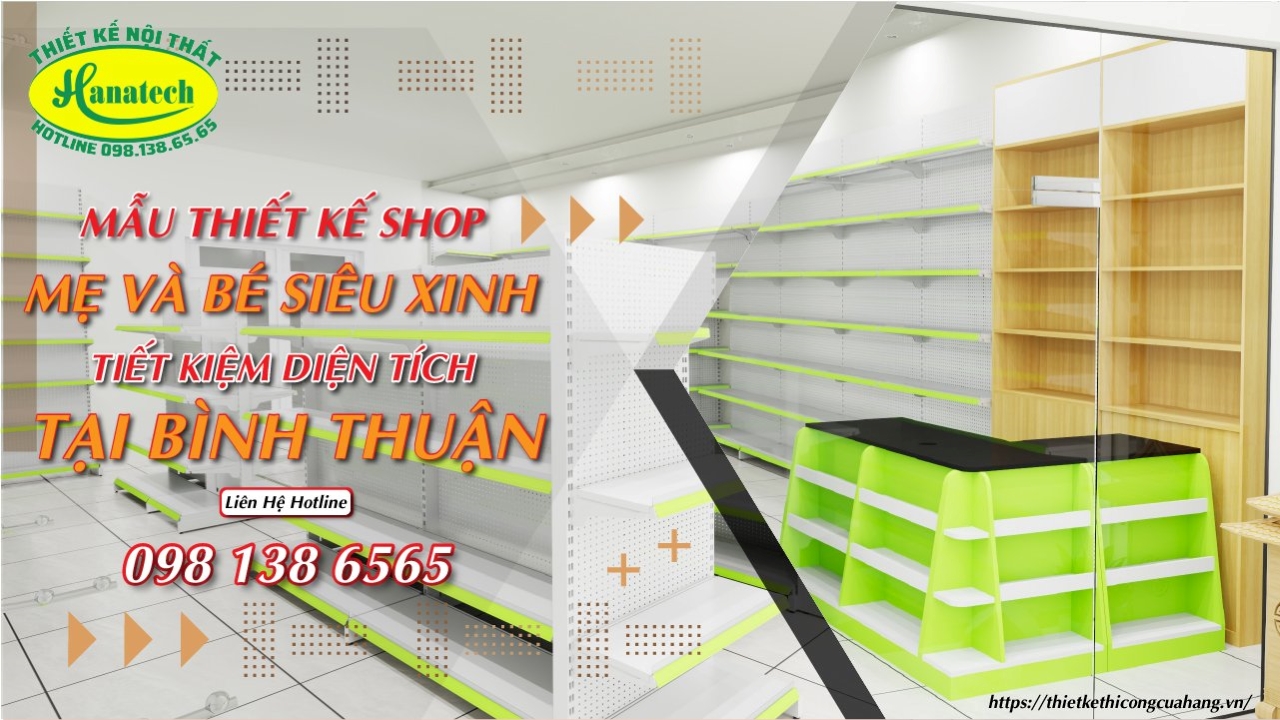 Mẫu thiết kế shop mẹ và bé tại Bình Thuận