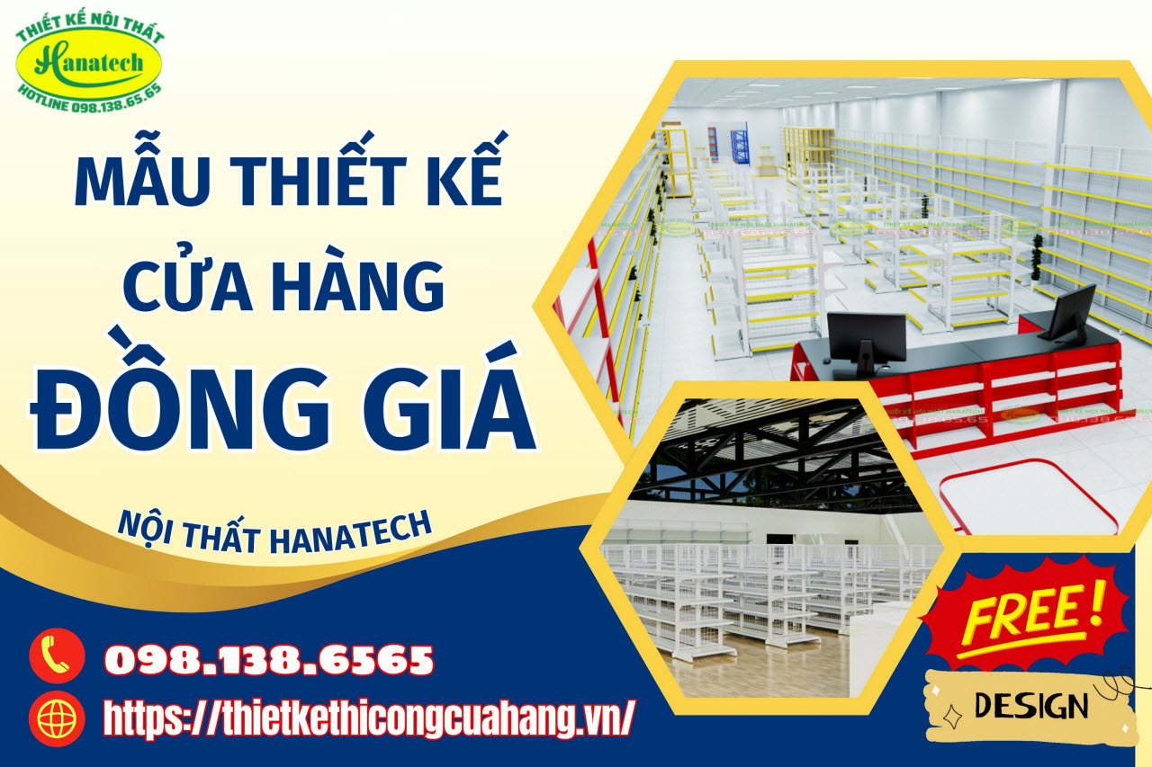 Mẫu thiết kế cửa hàng đồng giá siêu đẹp