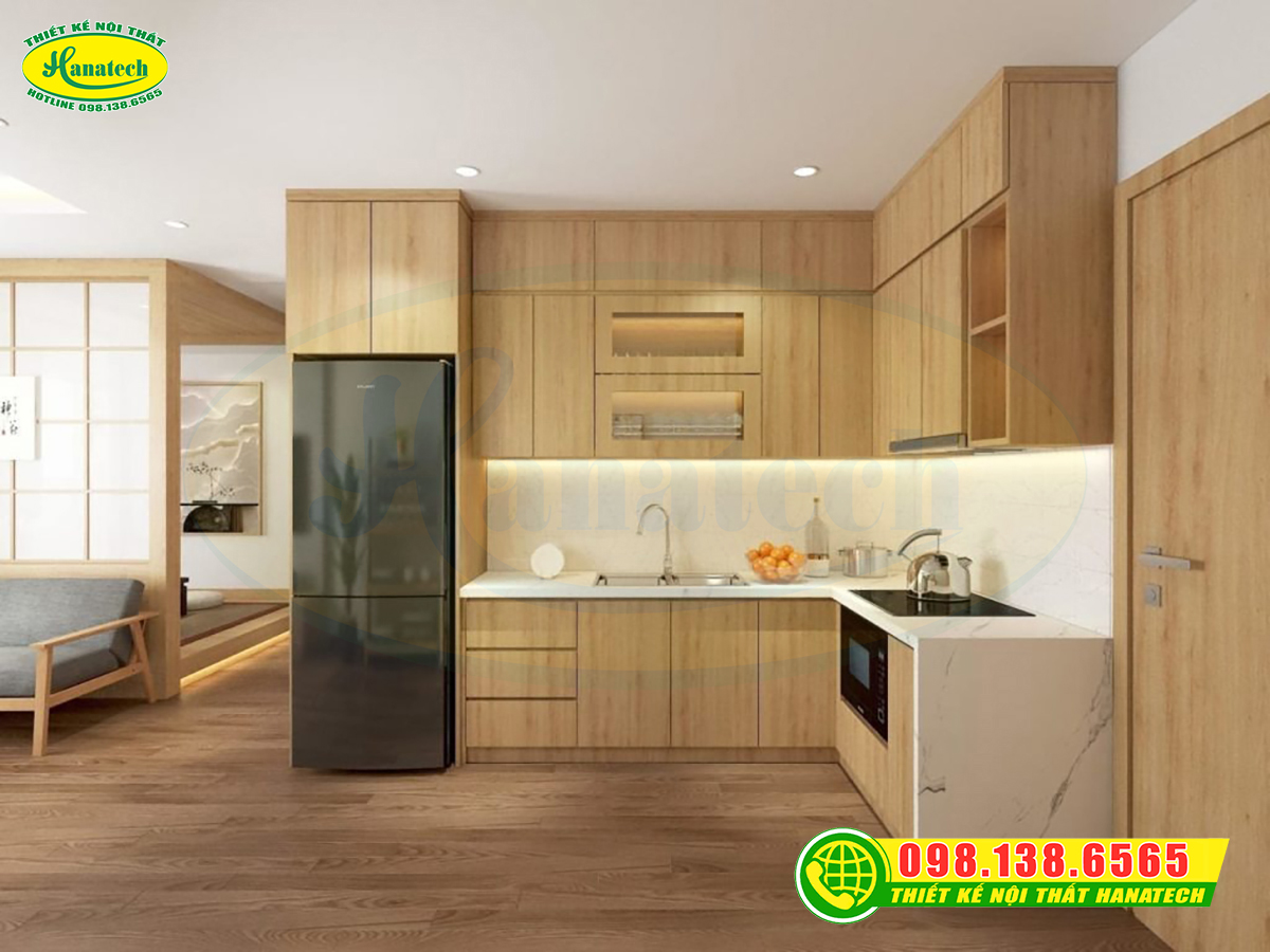 Tủ bếp gỗ công nghiệp MDF phủ Melamine