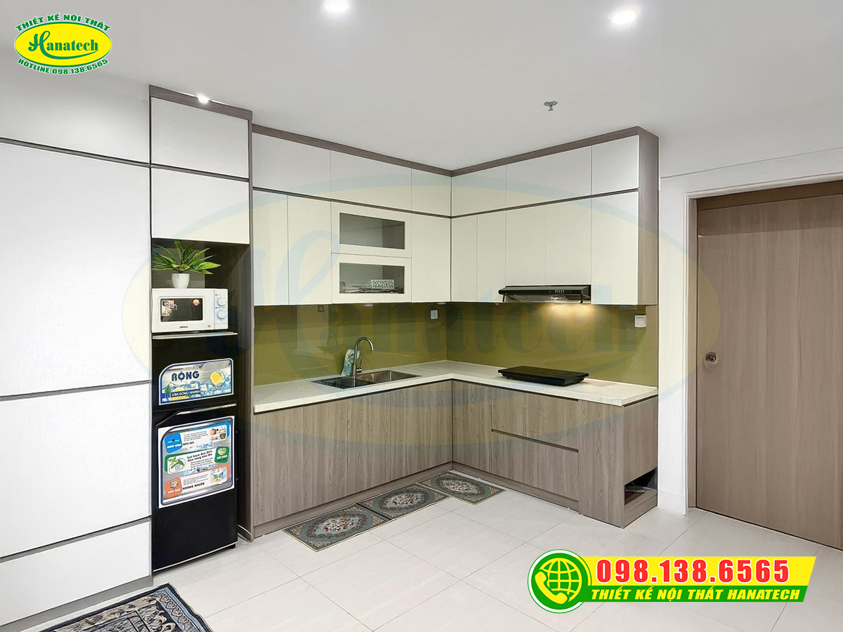 Tủ bếp gỗ công nghiệp MDF phủ Melamine