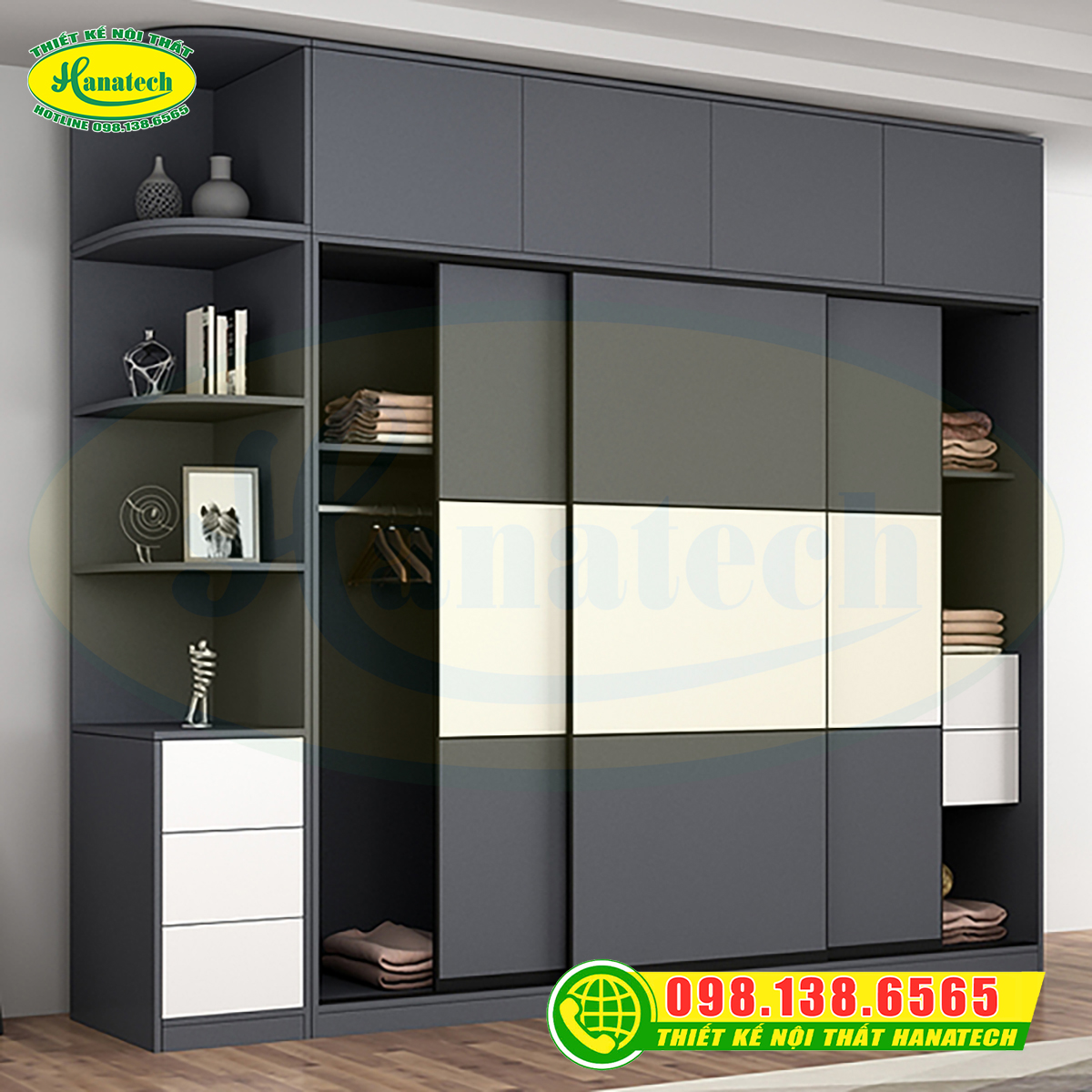 Tủ quần áo gỗ công nghiệp MDF