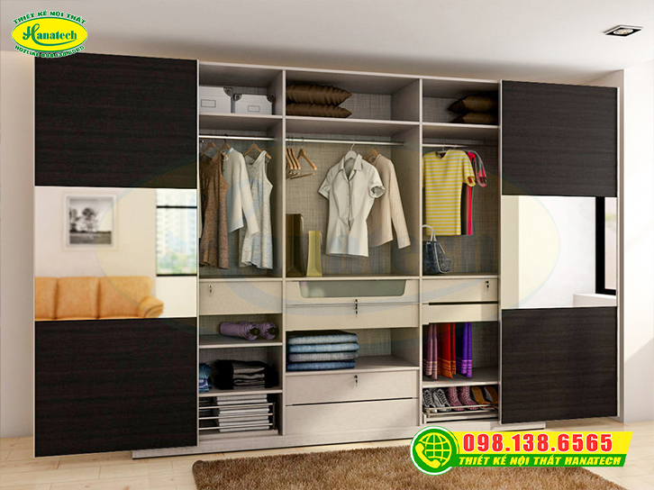 Tủ quần áo gỗ công nghiệp MDF