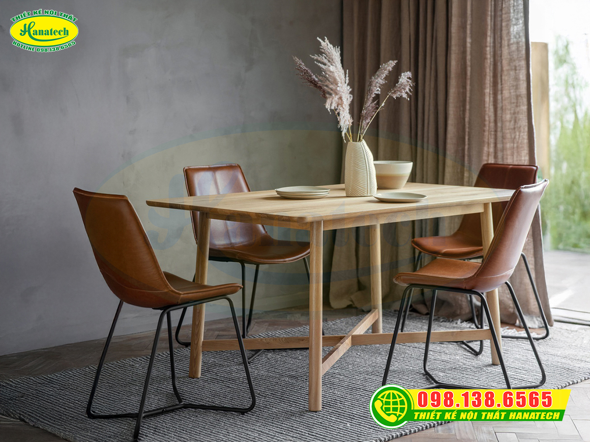 Bàn ghế phòng ăn gỗ công nghiệp MDF