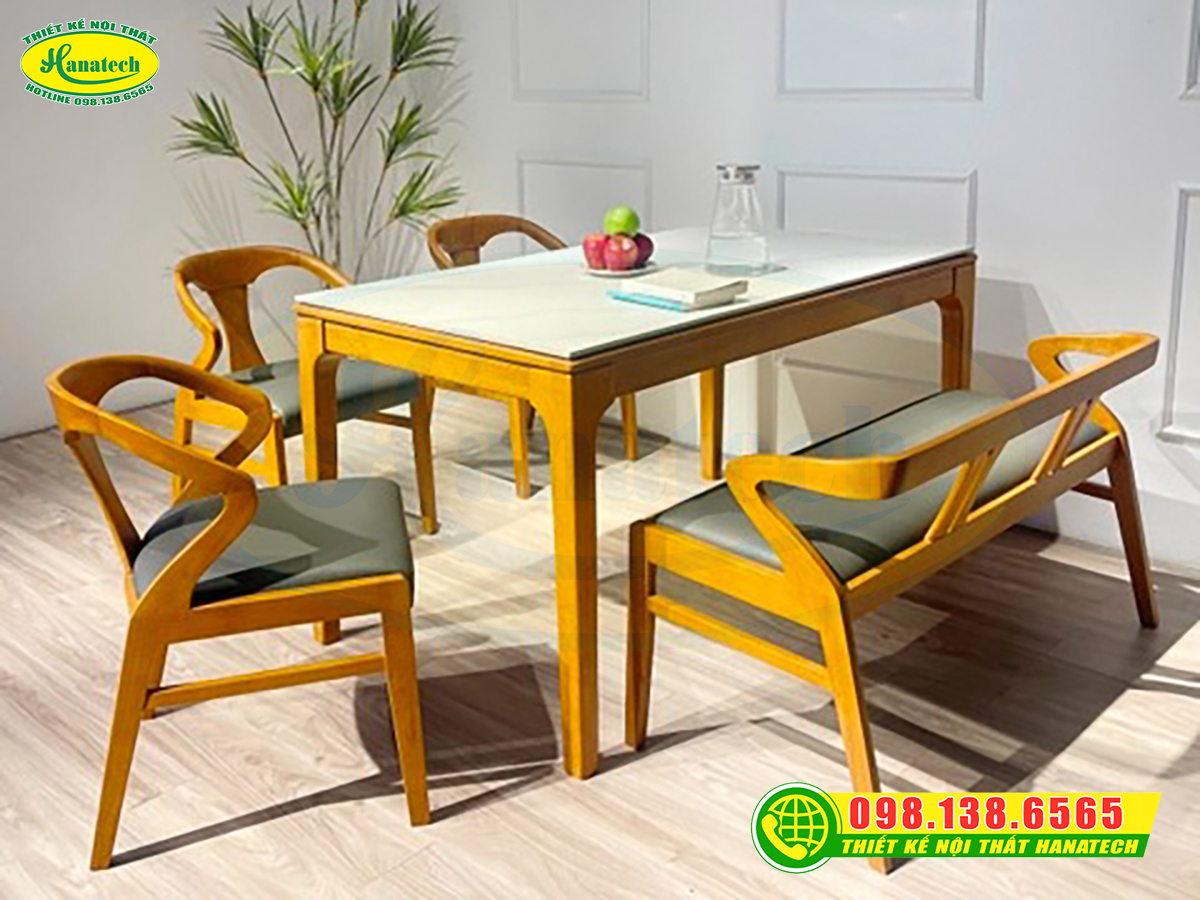 Bàn ghế phòng ăn gỗ công nghiệp MDF