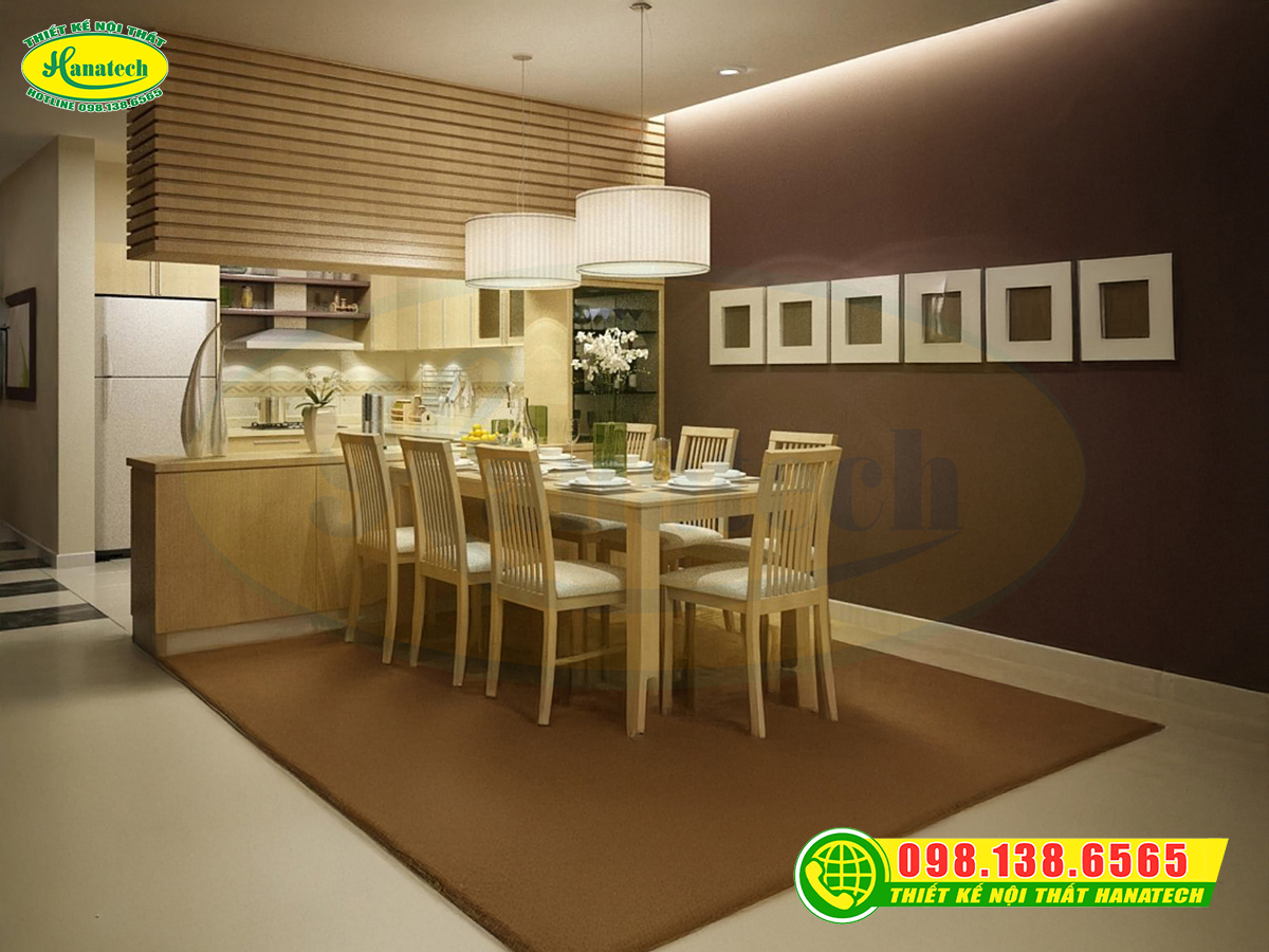Bàn ghế phòng ăn gỗ công nghiệp MDF