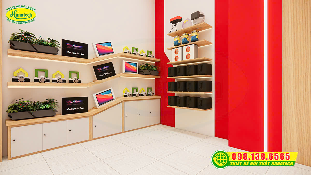 Thiết kế 3D nội thất cửa hàng điện thoại