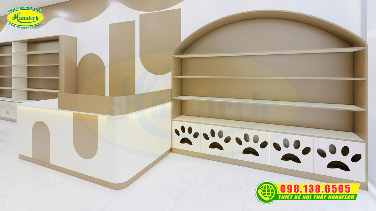 Thiết kế 3D cửa hàng petshop – Giải pháp trưng bày hiện đại, tiện lợi