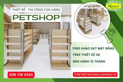 Thiết kế 3D cửa hàng petshop – Giải pháp trưng bày hiện đại, tiện lợi