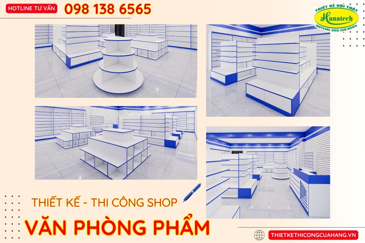 Thiết kế nội thất cửa hàng văn phòng phẩm – Nâng tầm trải nghiệm mua sắm, tăng hiệu quả kinh doanh