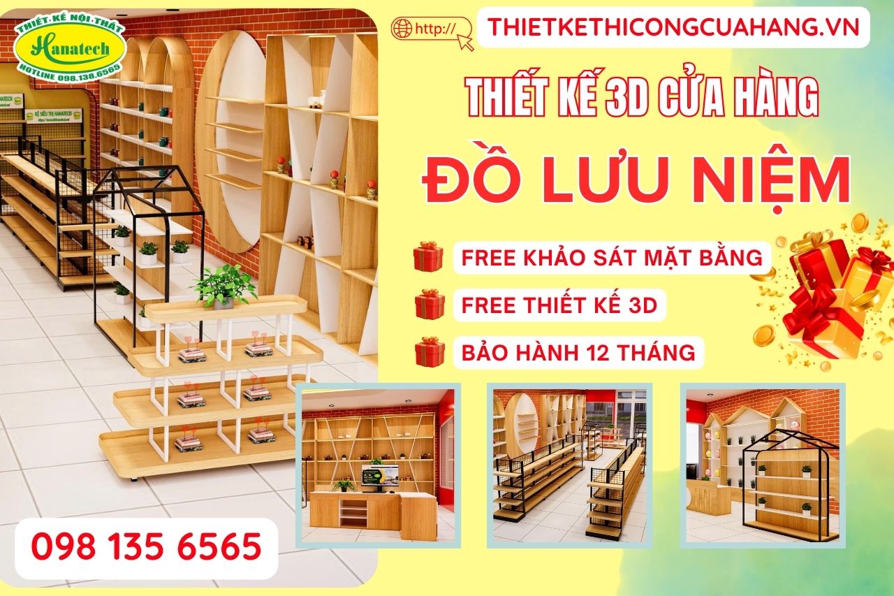 Thiết kế 3D cửa hàng đồ lưu niệm hút khách trong năm 2025