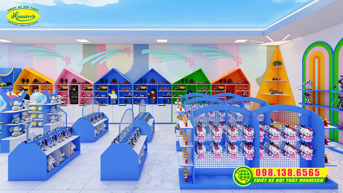 Tư vấn thiết kế shop đồ chơi trẻ em nhỏ gọn, ấn tượng