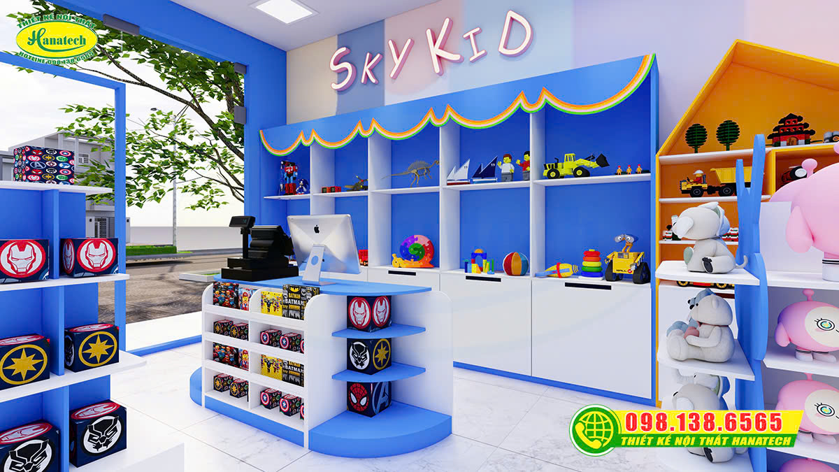 Tư vấn thiết kế shop đồ chơi trẻ em nhỏ gọn, ấn tượng
