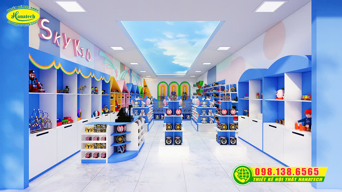 Tư vấn thiết kế shop đồ chơi trẻ em nhỏ gọn, ấn tượng