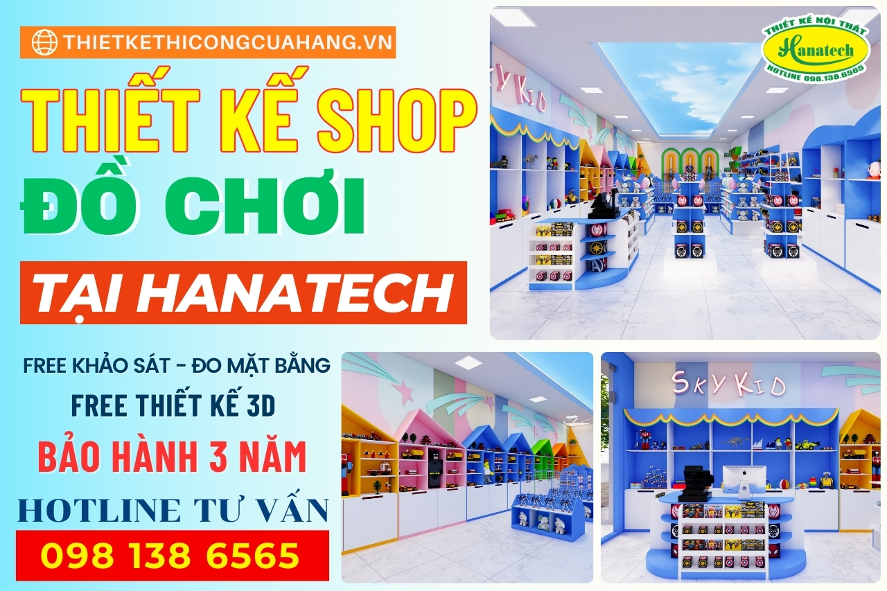 Tư vấn thiết kế shop đồ chơi trẻ em nhỏ gọn, ấn tượng