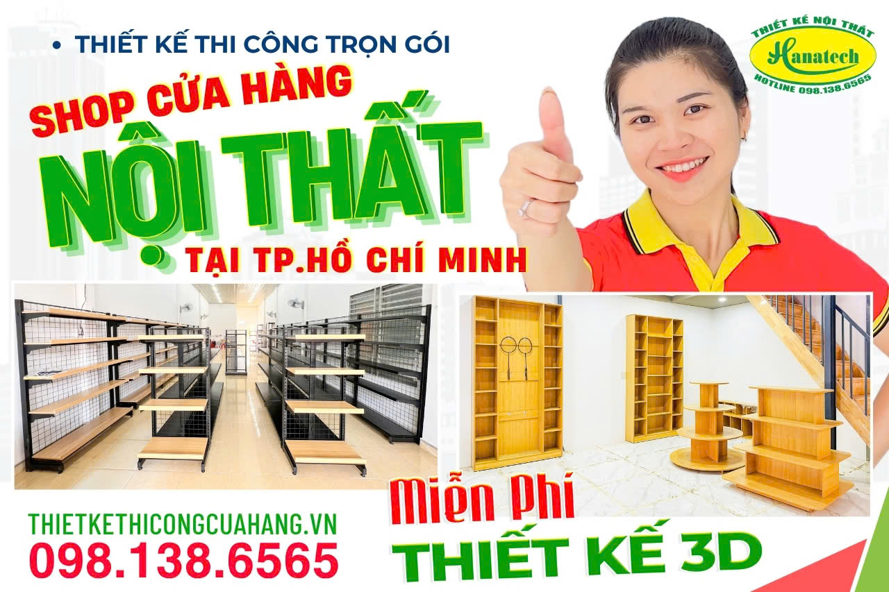 Thiết kế nội thất shop tại TPHCM trọn gói, thu hồi vốn nhanh