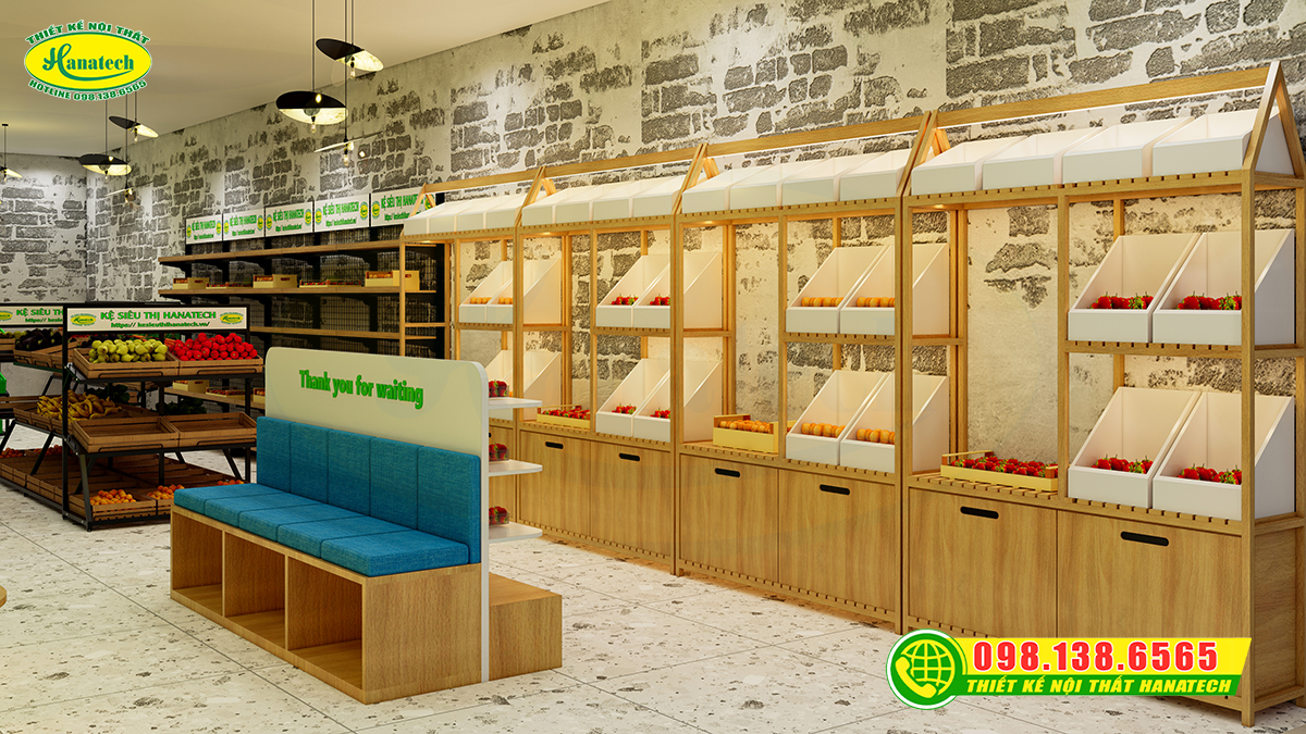 Thiết kế cửa hàng trái cây – Không gian chuẩn xanh, tươi mát và thu hút