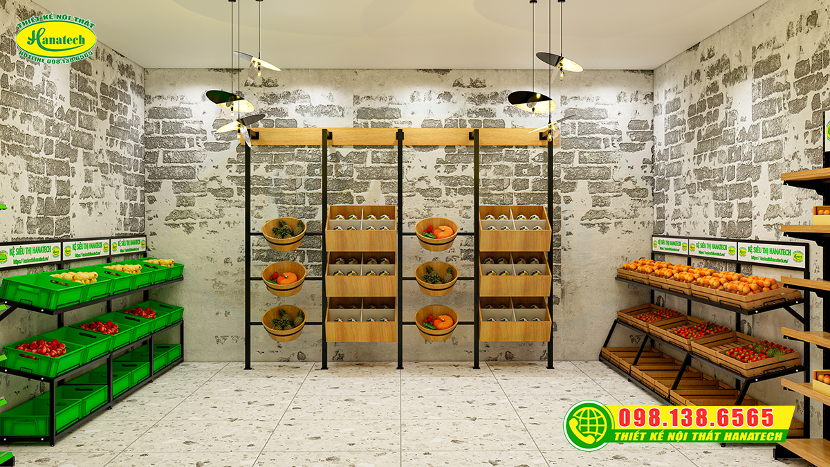 Thiết kế cửa hàng trái cây – Không gian chuẩn xanh, tươi mát và thu hút