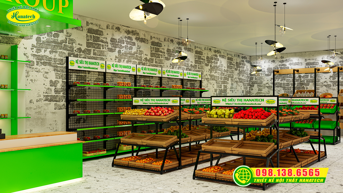 Thiết kế cửa hàng trái cây – Không gian chuẩn xanh, tươi mát và thu hút