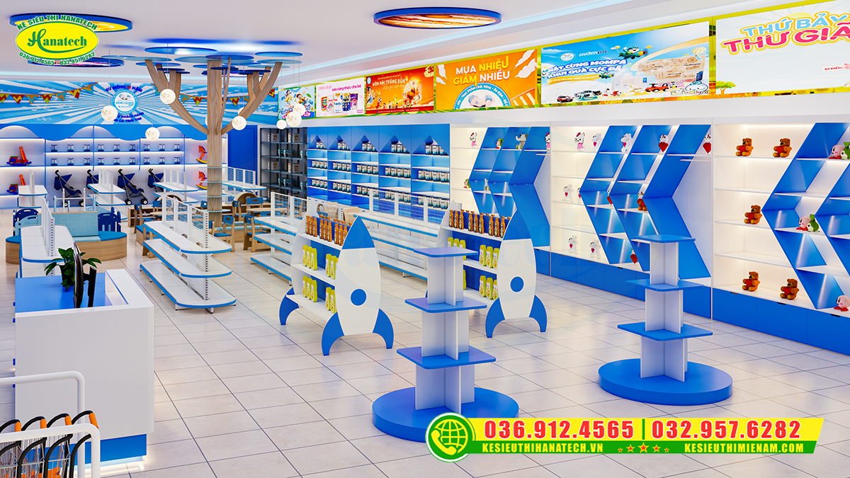 Gợi ý mẫu thiết kế shop bỉm sữa đẹp và chuyên nghiệp