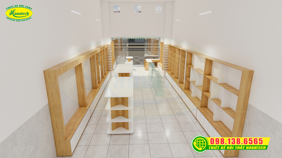 Thiết kế 3D shop mỹ phẩm đẹp – giá rẻ - tối ưu không gian