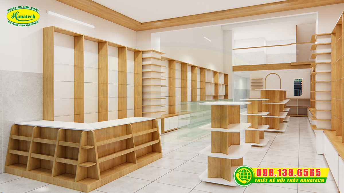 Thiết kế 3D shop mỹ phẩm đẹp – giá rẻ - tối ưu không gian