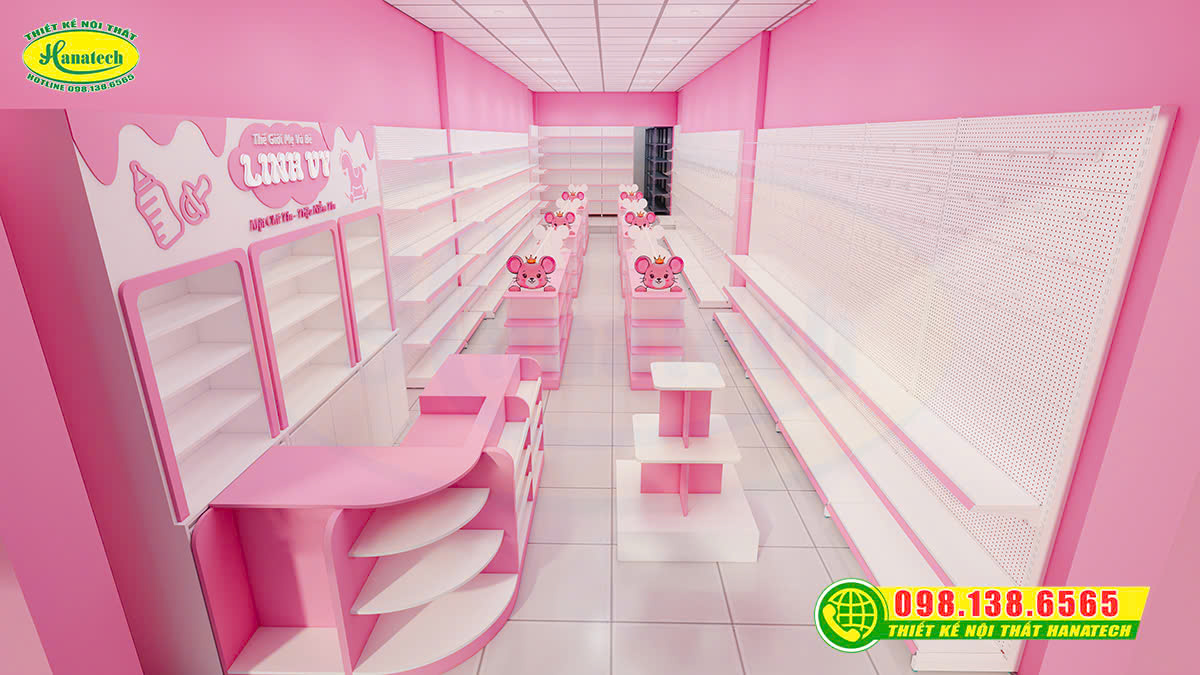 Mẫu thiết kế cửa hàng mẹ và bé đẹp, hút khách năm 2026