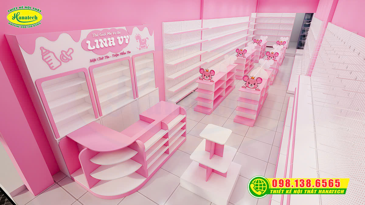 Mẫu thiết kế cửa hàng mẹ và bé đẹp, hút khách năm 2026