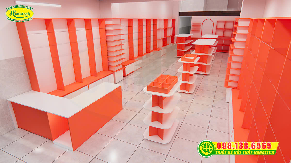 Nội Thất Hanatech giới thiệu phương án thiết kế shop mỹ phẩm đẹp, nổi bật