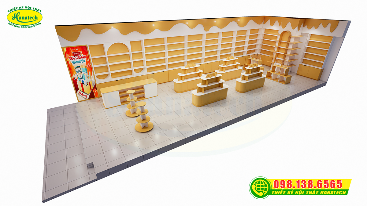 Thiết kế shop bỉm sữa sang trọng