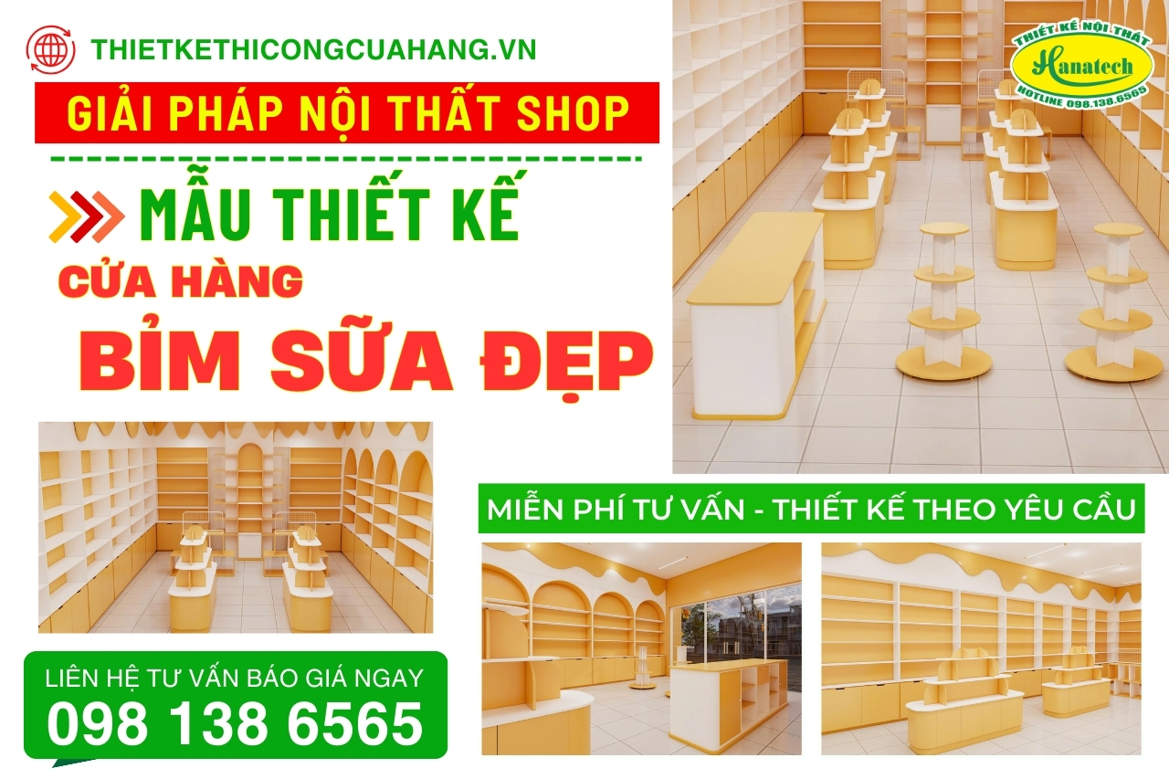 Thiết kế shop bỉm sữa sang trọng