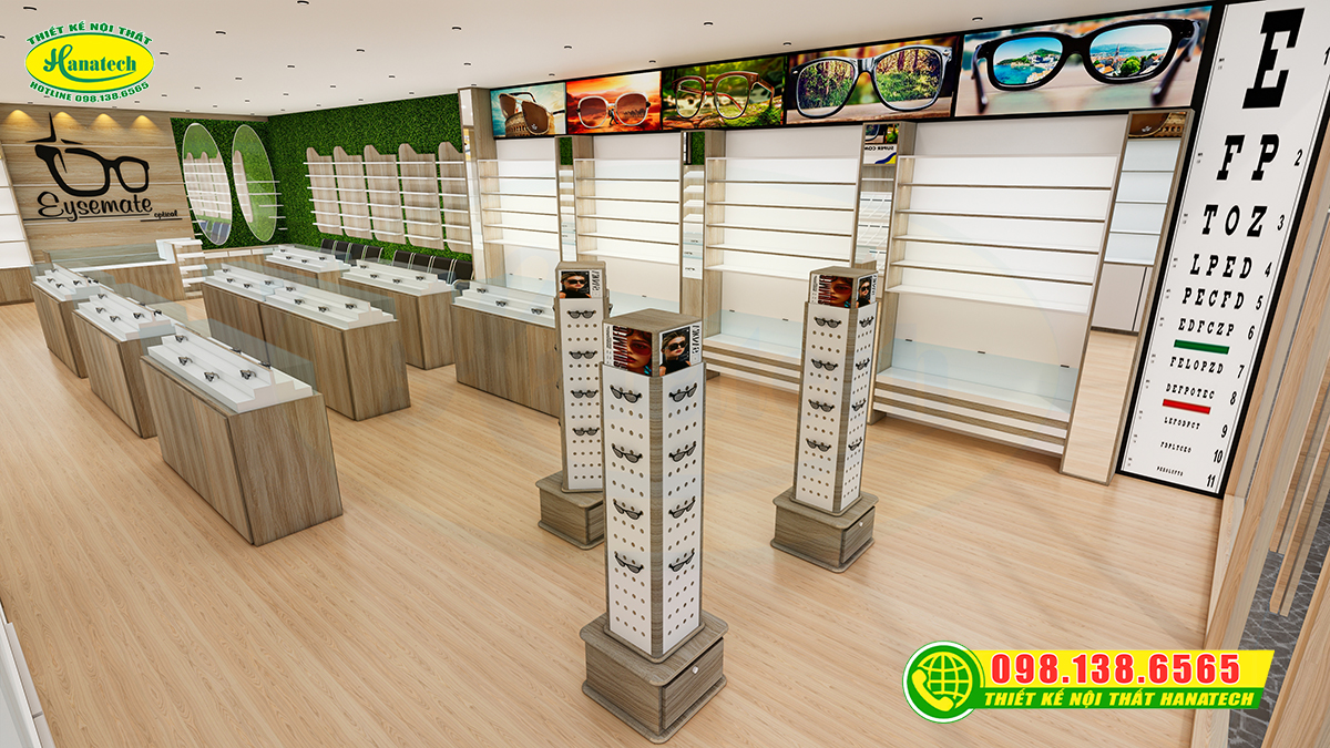Thiết kế cửa hàng mắt kính thời thượng trong năm 2026
