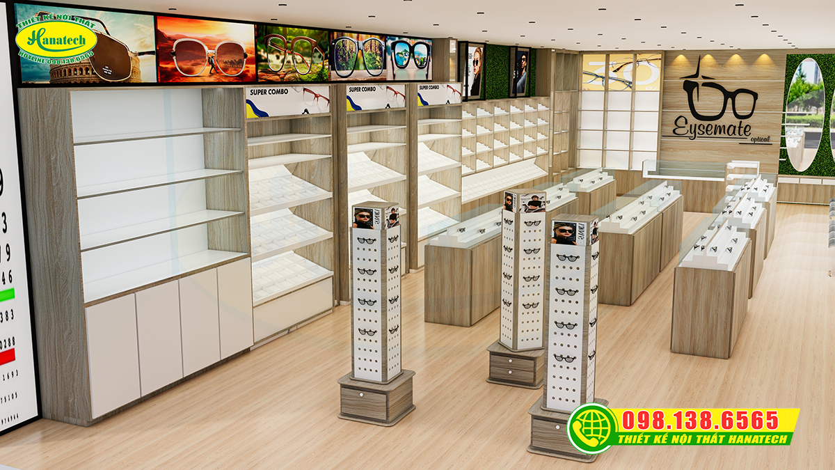 Thiết kế cửa hàng mắt kính thời thượng trong năm 2026