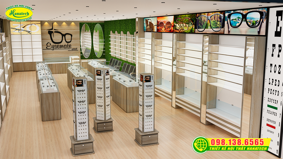 Thiết kế cửa hàng mắt kính thời thượng trong năm 2026