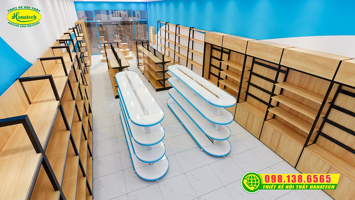 Mẫu thiết kế nội thất cửa hàng văn phòng phẩm Hồi Ức