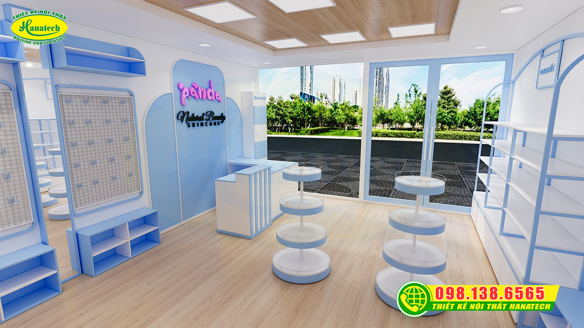 Thiết kế shop mỹ phẩm ấn tượng tại Long Thành
