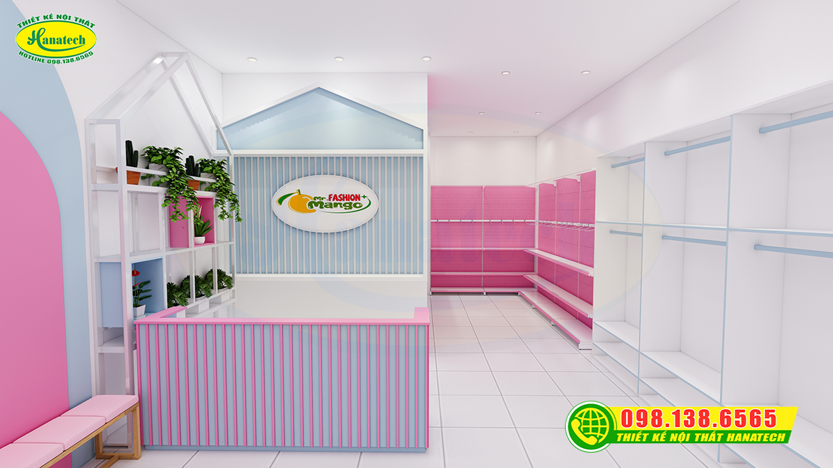 Mẫu thiết kế shop quần áo trẻ em đẹp, thu hút và bán hàng hiệu quả