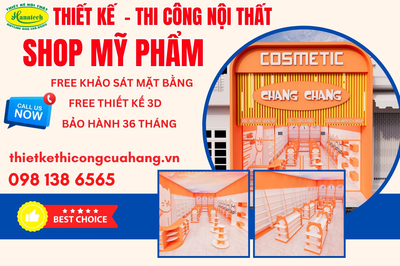 Mẫu thiết kế showroom mỹ phẩm sang đẹp, tối ưu chi phí đầu tư