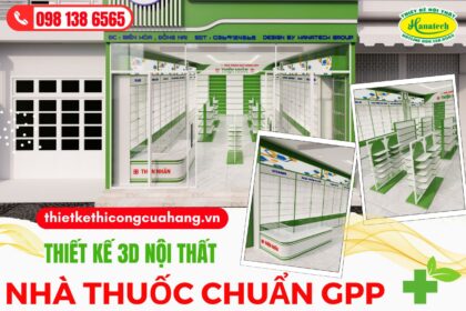 Mô hình thiết kế nội thất nhà thuốc tây chuẩn GPP