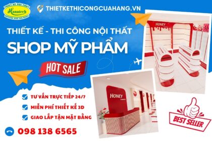 Mẫu thiết kế nội thất trưng bày showroom mỹ phẩm độc đáo