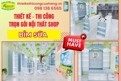 Mẫu thiết kế shop bỉm sữa nhỏ 35m2