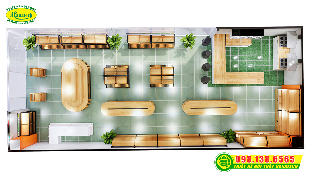 Hình ảnh shop minimart từ trên cao nhìn xuống