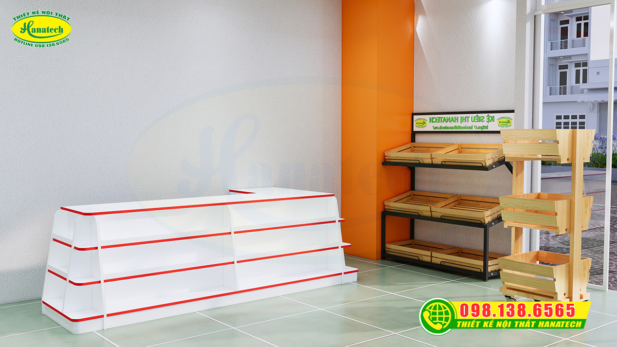 Lắp đặt bàn thu ngân gỗ MDF