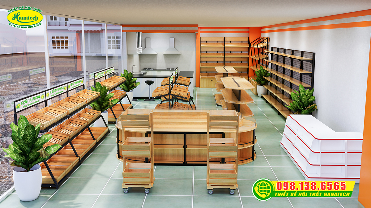 Mẫu thiết kế shop minimart từ Hanatech