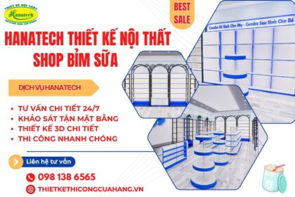 Thiết kế nội thất shop bỉm sữa nhỏ 50m2 hiện đại trong năm 2026